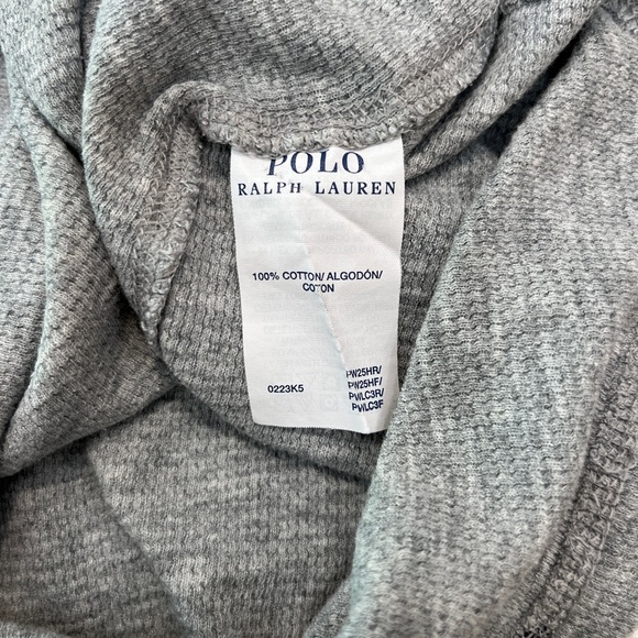 Polo Ralph Lauren Allover Pony Waffle Knit Sleep Shirt Men’s Medium Grey/Navy - Picture 3 of 5